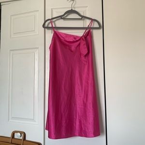 Silky pink night dress / slip dress